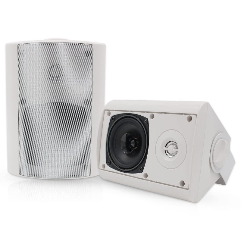 Herdio 4 Inches Passive Indoor Outdoor Speakers Waterproof Wired 200 Watt with Powerful Bass,Wall Mount Speakers for Patio Garage Covered Deck - Image 1